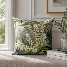 Almofada Elegante Vegetação Botânica em Aquarela
