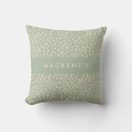 Almofada Elegante Verde Salvia Botânico Personalizado