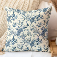 Elegante Vintage Blue Chinoiserie Peacock