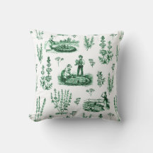 Elegante Vintage Herbal Garden Sage Green Toile