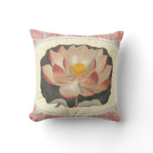 Elegante Vintage Yoga Lotus Blossom Peach Damask