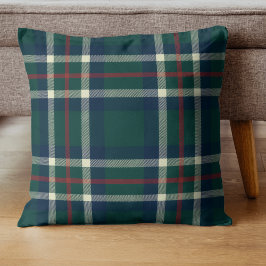 Almofada Elegante Xadrez Tartan Verde Natal Préppy