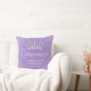 Almofada Elegantes Faíscas Quinceañera Lilás Roxo Lembrança