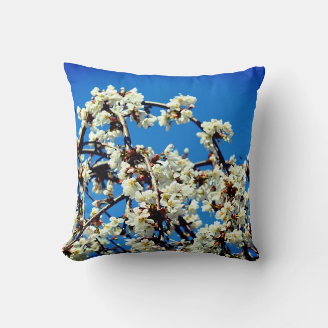 Almofada Elegantes flores brancas em flor  (Frente)