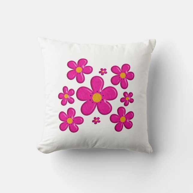 Almofada Elemento cor-de-rosa floral (Frente)