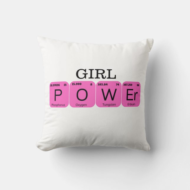 Almofada Elemento da Tabela Periódica Girl Power (Frente)