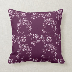 Almofada Elemento retro roxo floral