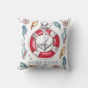 Almofada Elementos náuticos Personalizados de Aquarela