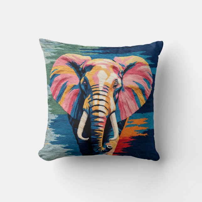 Almofada Elephant Elegance Black and White Kilim Cushion (Frente)