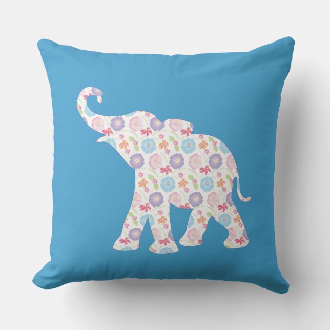 Almofada Elephant Standard Art Graphic Blue Modern (Frente)