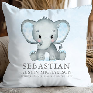 Almofada Elephant Watercolor Boy Baby