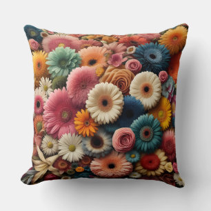 Almofada Eleve Seu Espaço Colorido Gerbera Daisy Floral