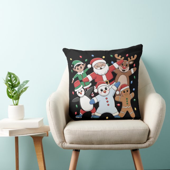 Almofada Elfo de Papai Noel dançante e amigos (Cadeira)