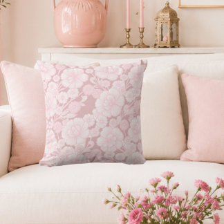 Almofada Elia 🌸 Rosa Suave Floral Barroco