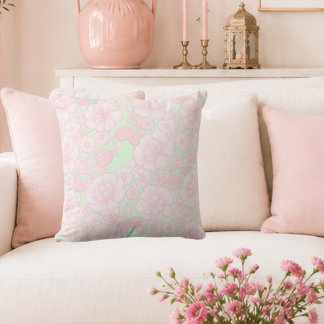 Almofada Elia 🌸 Rosa Suave Floral Barroco