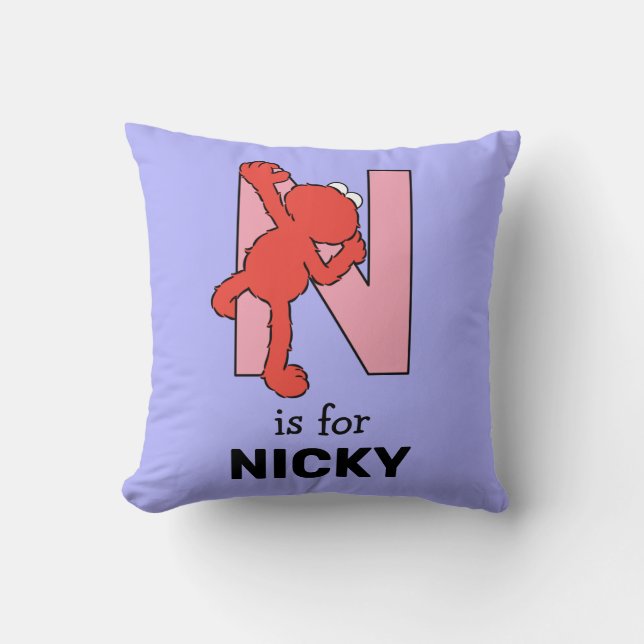 Almofada Elmo Alphabet | N Rosa (Frente)