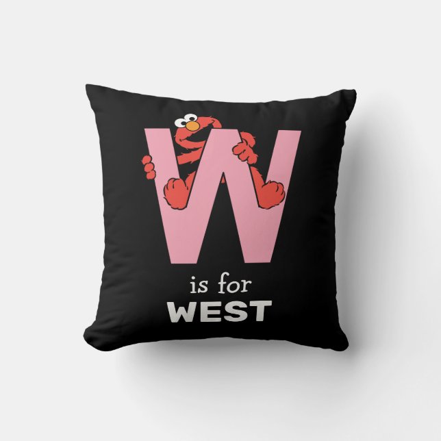 Almofada Elmo Alphabet | W Rosa (Frente)