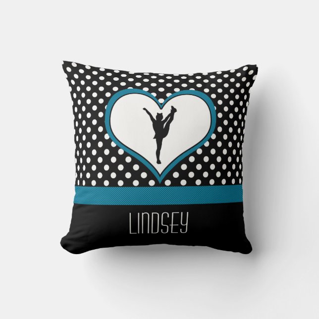 Almofada Elogio clássico Monogrammed das bolinhas da (Frente)