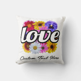 Almofada Em Bloom - Amor com Buquê Floral Quadrado