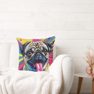Almofada em Pop Art de Pug 01 
