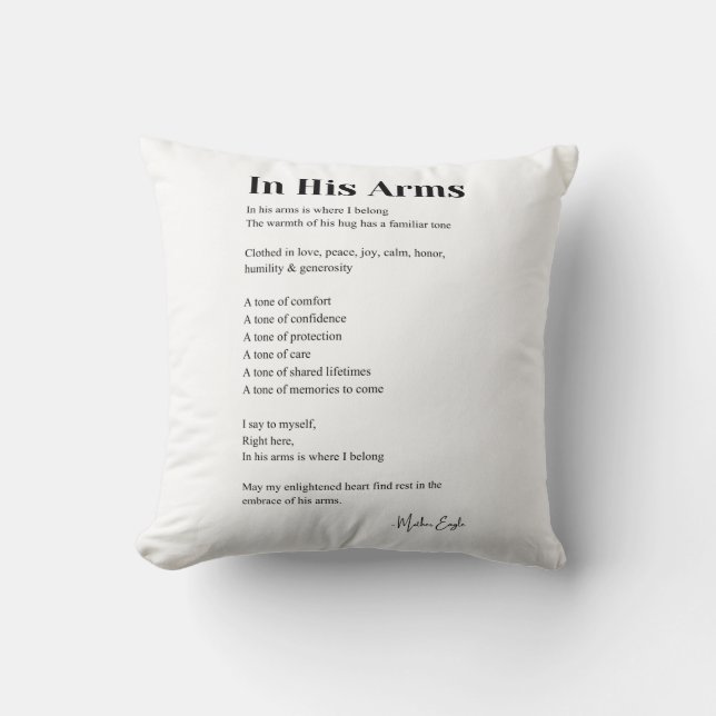 Almofada Em seus braços poesia decor (Frente)