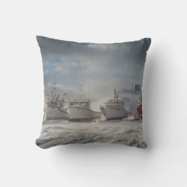 Almofada embarcações de pesca na neve