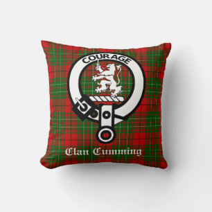 Almofada Emblema da Clan Cumming e Tartan