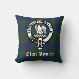 Almofada Emblema da Crista e Tartan do Clã Agnew