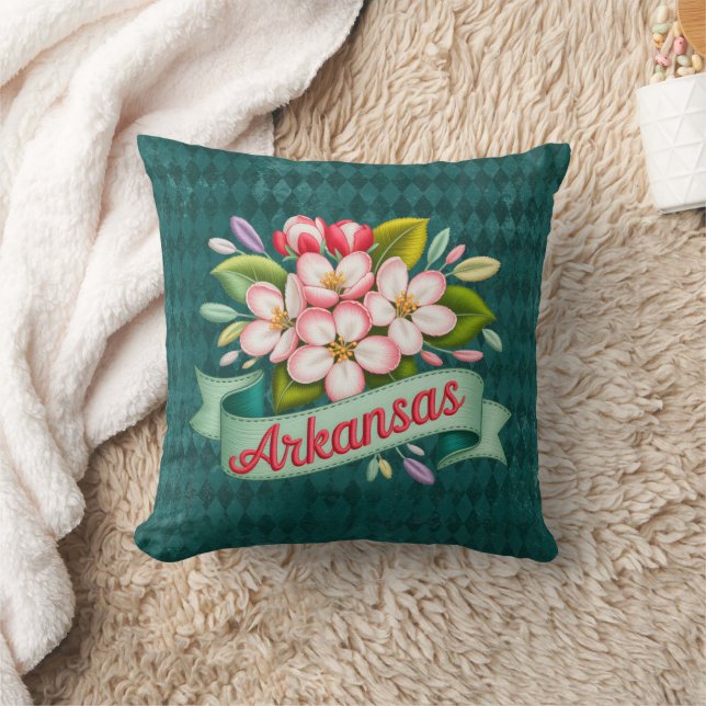 Almofada Emblema das Flores do Estado de Arkansas (Cobertor)