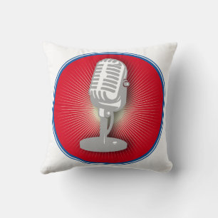 Almofada Emblema de microfone da Vintage