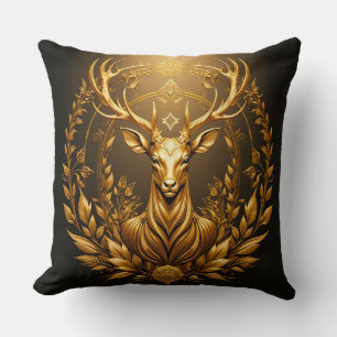 Almofada Emblema de Veado Dourado