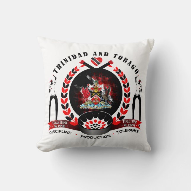 Almofada Emblema do Orgulho Nacional de Trinidad e Tobago e (Frente)