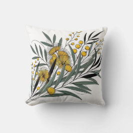 Almofada Emblema Nativo da Flor Australiana ouro Wattle