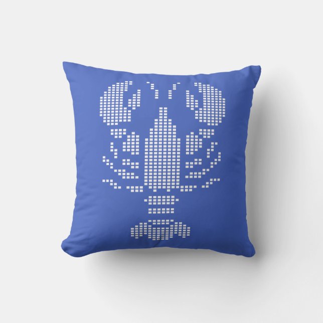 Almofada Emblema Pixelado de Lagosta Mosaico (Frente)