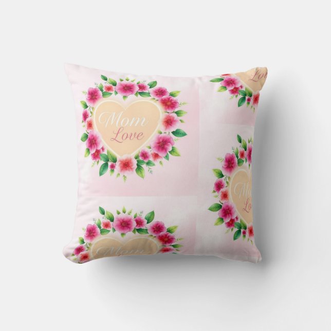 Almofada Embraço Coração Floral da Mãe (Frente)