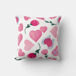 Almofada Embraço Sensível: Tulipas e Ícones de Amor