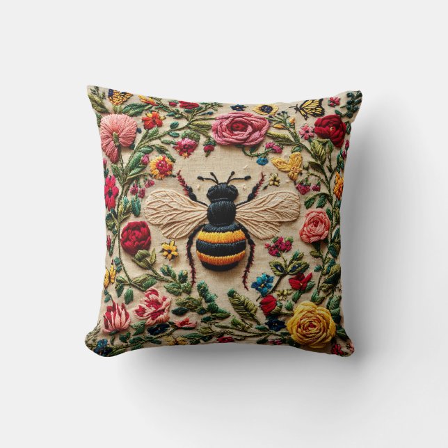 Almofada Embroidered Bee (Frente)