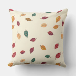 Almofada Embroidered Look Fall Leave Throw Pillow