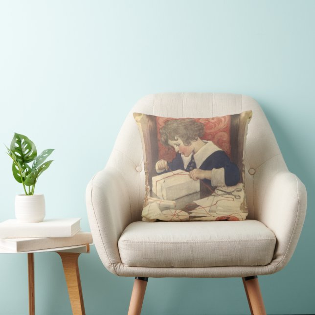 Almofada Embrulhando Presentes de Natal, Jessie Willcox Smi (Cadeira)