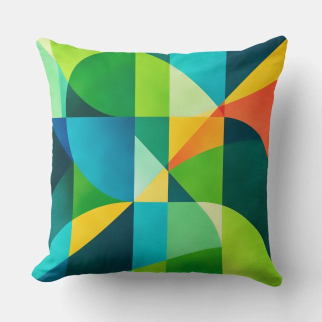 Almofada Emerald Citrus Geometric Abstract (Frente)