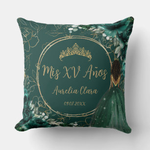 Almofada Emerald Floral Brown Princesa Quinceañera Keepsaam