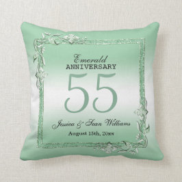 Almofada Emerald Gem & Glitter 55º aniversário de casamento