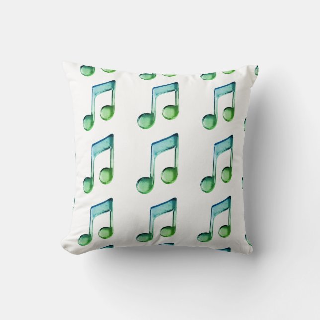 Almofada Emerald Glass Rhythms: Translucent Musical Pattern (Frente)