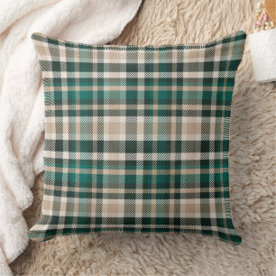 Almofada Emerald Green e Tan Xadrez Natal