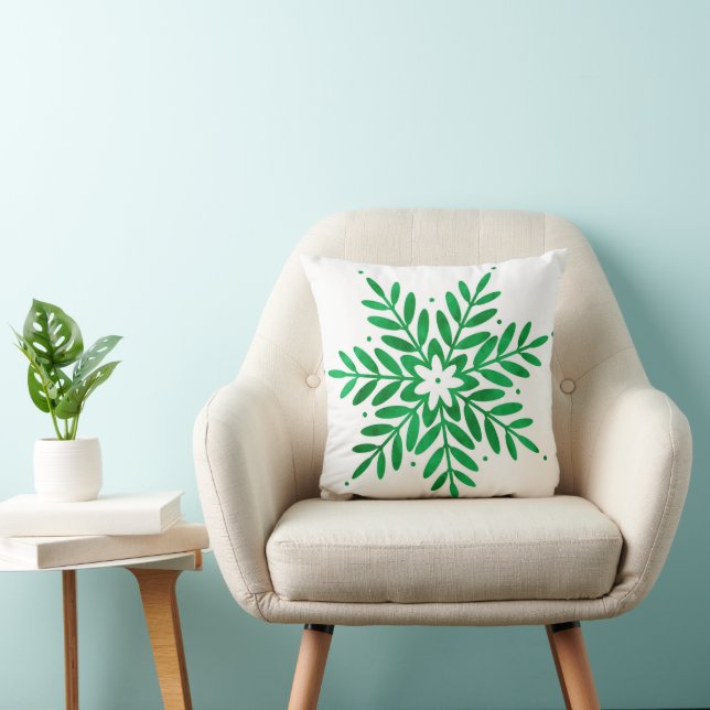 Almofada Emerald Watercolor Snowflake (Cadeira)