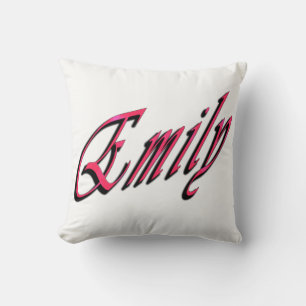 Almofada Emily, coxim Cursive cor-de-rosa conhecido do