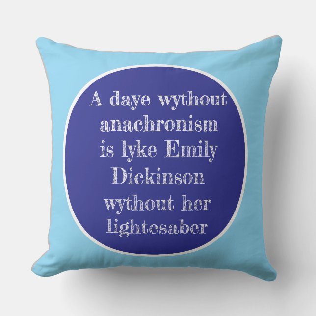 Almofada "Emily Dickinson Lightsaber" throw pillow (Frente)