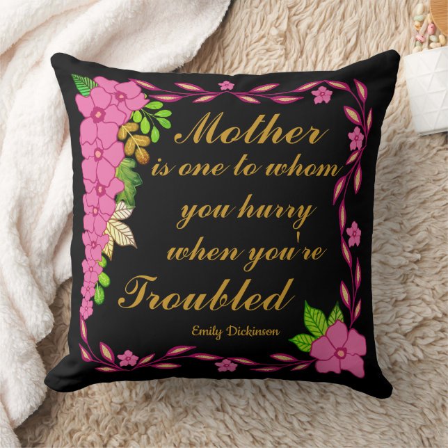 Almofada Emily Dickinson quote about Mother (Cobertor)