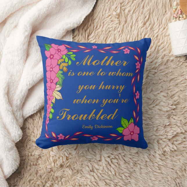 Almofada Emily Dickinson quote about Mother (Cobertor)