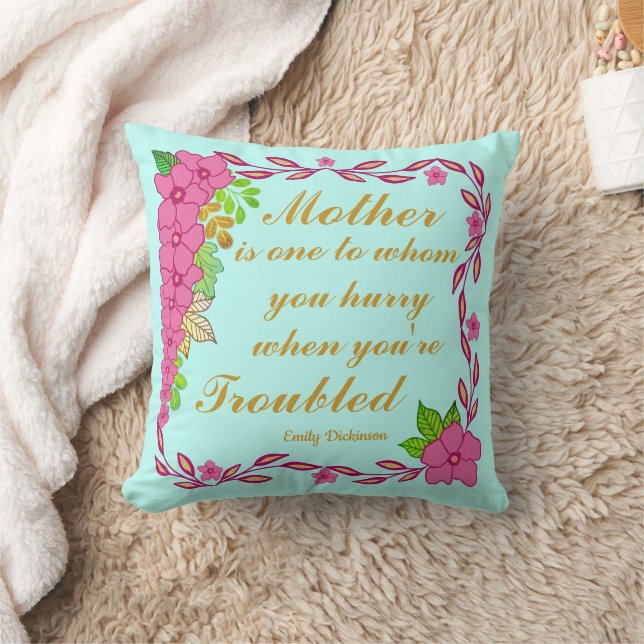 Almofada Emily Dickinson quote about Mother (Cobertor)